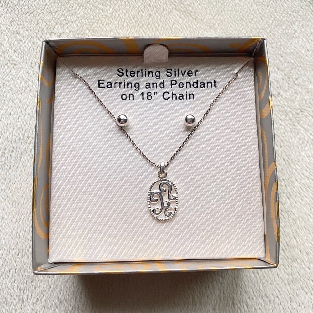 NWT Sterling Silver Jewelry Pendant & Earrings